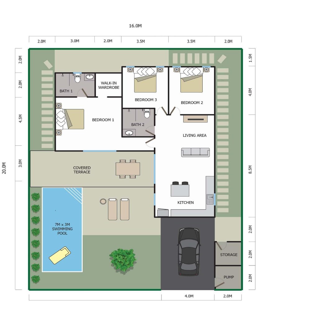 Pool Villa 320C floor plan